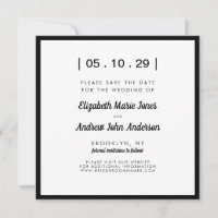 Minimalist Modern Simple Bold Black White Wedding