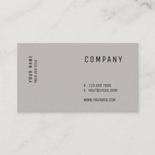 Minimalist Modern Simple Clean Grey Business Card