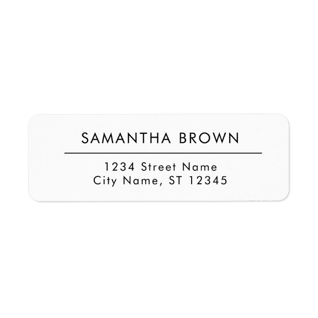 Minimalist Modern Simple Elegant Return Address (Front)