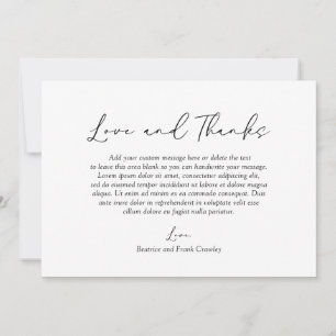 Minimalist Modern Simple Formal Elegant Wedding Thank You Card