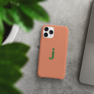 minimalist modern simple monogram peach iPhone 15 pro max case