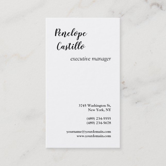 Minimalist Modern Simple Plain Handwritten Business Card (Front)
