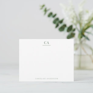 Minimalist Modern Simple Sage Green Personalized   Card