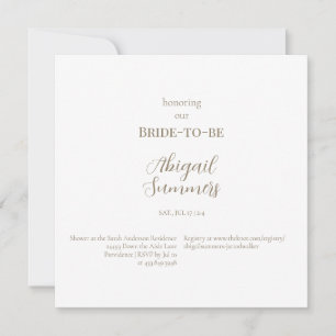 Minimalist Modern Simple Square Bridal Shower Invitation