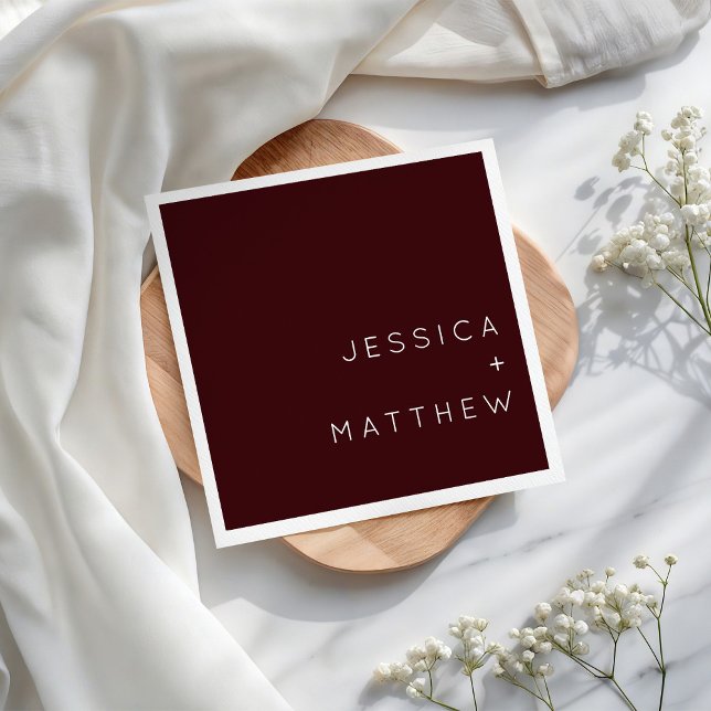 Minimalist Modern Simple Wedding Party Napkins (Creator Uploaded)