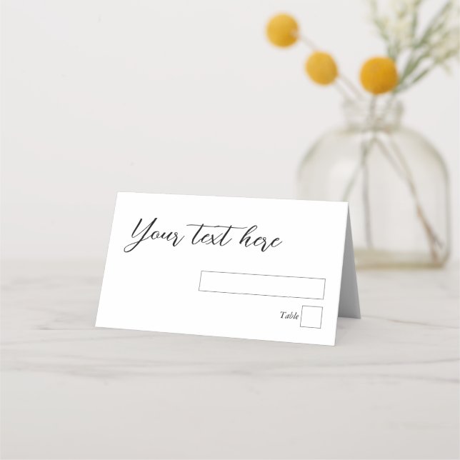 Minimalist Modern Simple Wedding Place Card (Front)