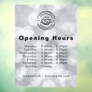 Minimalist Modern Small Business Name Logo Window Cling