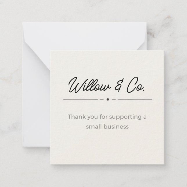 Minimalist Modern Small Business Thank You Card (Front)