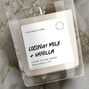 Minimalist Modern Soy Candle Product Square Label