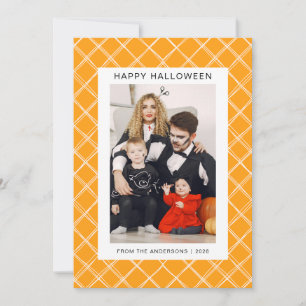 Minimalist Modern Spooky Happy Halloween 1 Photo Holiday Card