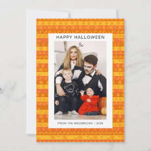 Minimalist Modern Spooky Happy Halloween 1 Photo Holiday Card