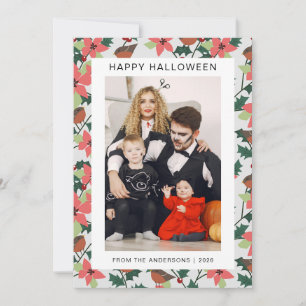 Minimalist Modern Spooky Happy Halloween 1 Photo Holiday Card
