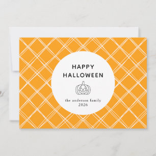 Minimalist Modern Spooky Happy Halloween 3 Photo Holiday Card