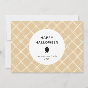 Minimalist Modern Spooky Happy Halloween 3 Photo Holiday Card