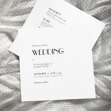 Minimalist Modern Square Art Deco All One Wedding