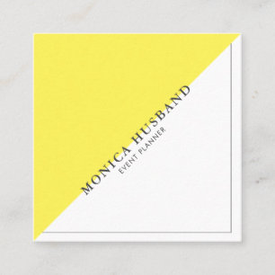 Minimalist Modern Square Business Cards Yellow