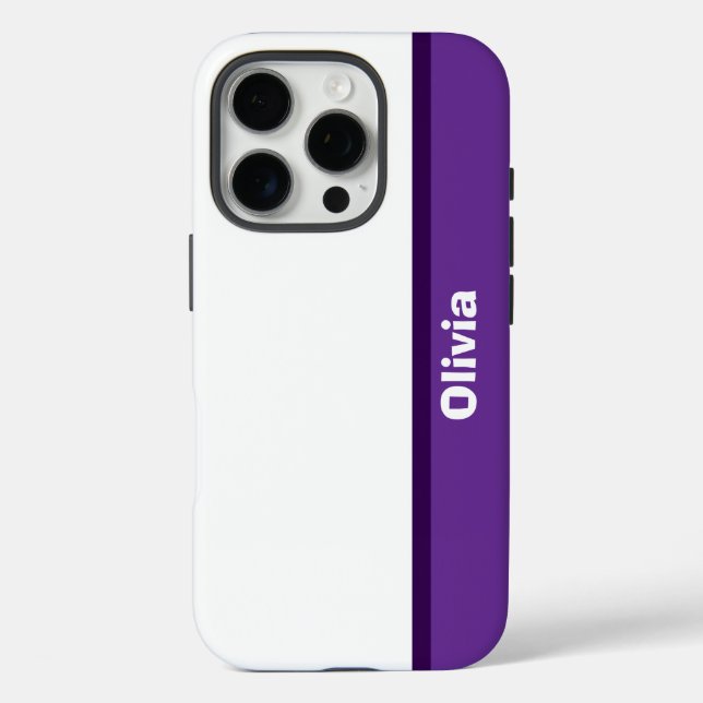 Minimalist Modern Stripe Name or Monogram Case-Mate iPhone Case (Back)