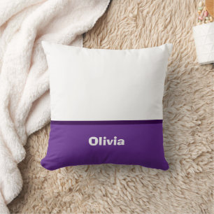 Minimalist Modern Stripe Name or Monogram Throw Pillow