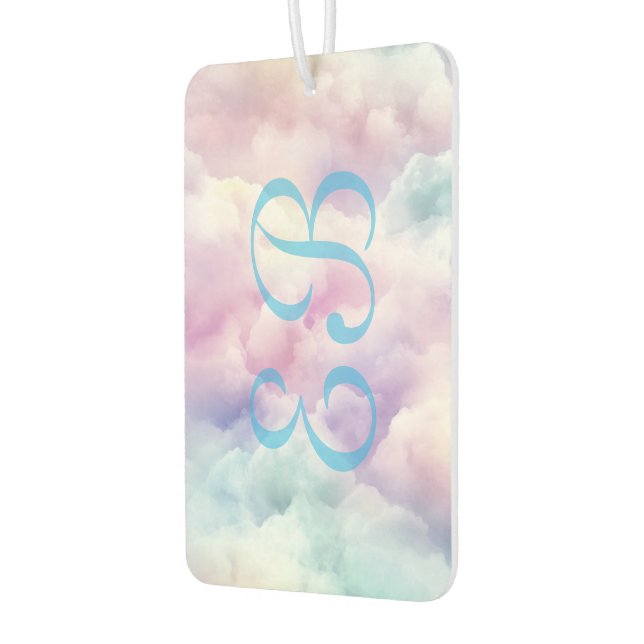 Minimalist Modern Stylish Cloud Custom Monogram  Air Freshener (Left)