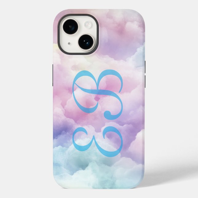 Minimalist Modern Stylish Cloud Custom Monogram  Case-Mate iPhone Case (Back)