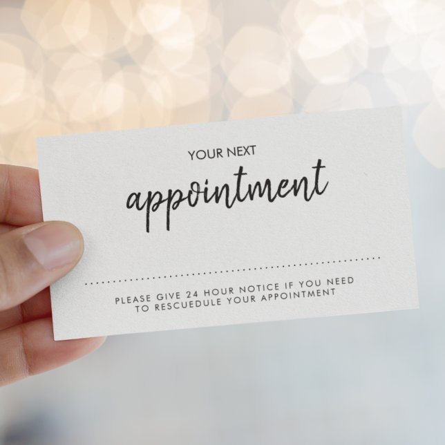 Minimalist Modern | Stylish Handwritten Reminder Appointment Card (A stylish professional reminder card perfect for salons, wellness spas, and beauty studios)