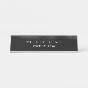 Minimalist Modern Stylish Professional Black Desk Name Plate