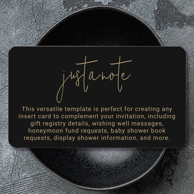 Minimalist Modern Stylish Simple Just A Note Enclosure Card (Creator Uploaded)