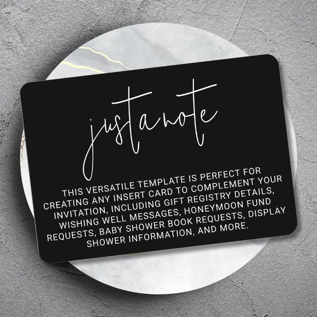 Minimalist Modern Stylish Simple Just A Note Enclosure Card (Creator Uploaded)