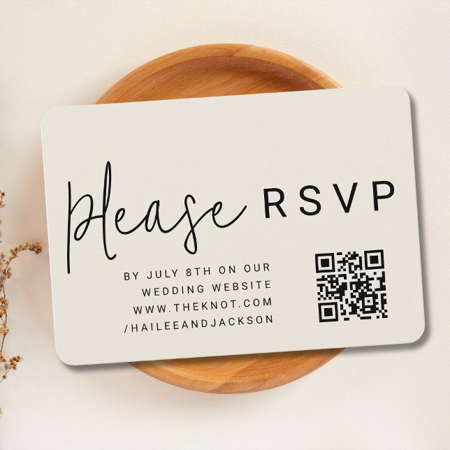 Minimalist Modern Stylish Simple QR Code RSVP Enclosure Card (Creator Uploaded)