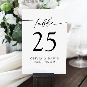 Minimalist Modern Table Number