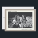 Minimalist Modern Taupe Hanukkah Photo Holiday Card<br><div class="desc">Minimalist Modern Taupe Hanukkah Photo Holiday Card</div>