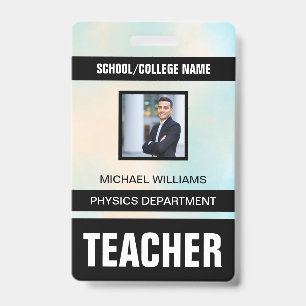 Minimalist Modern Teacher ID Card Badge