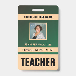 Minimalist Modern Teacher ID Card Badge