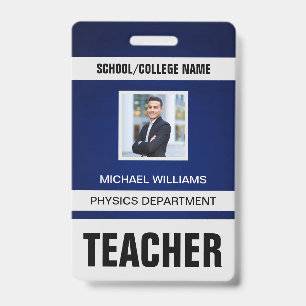 Minimalist Modern Teacher ID Card Badge