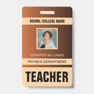 Minimalist Modern Teacher ID Card Badge