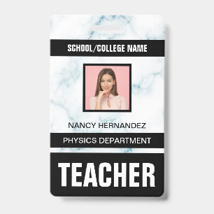 Minimalist Modern Teacher ID Card Badge