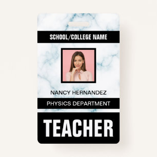 Minimalist Modern Teacher ID Card Badge