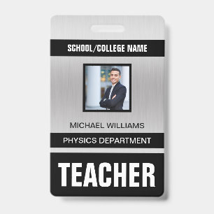Minimalist Modern Teacher ID Card Badge