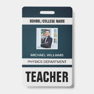 Minimalist Modern Teacher ID Card Badge