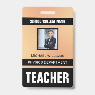 Minimalist Modern Teacher ID Card Badge