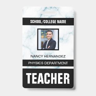 Minimalist Modern Teacher ID Card Badge
