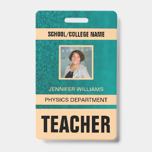 Minimalist Modern Teacher ID Card Badge