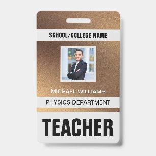 Minimalist Modern Teacher ID Card Badge