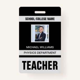Minimalist Modern Teacher ID Card Badge