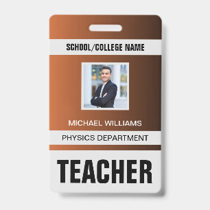 Minimalist Modern Teacher ID Card Badge