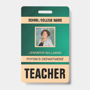 Minimalist Modern Teacher ID Card Badge
