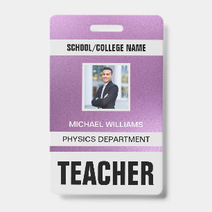 Minimalist Modern Teacher ID Card Badge