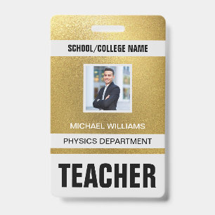 Minimalist Modern Teacher ID Card Badge