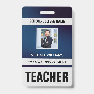Minimalist Modern Teacher ID Card Badge