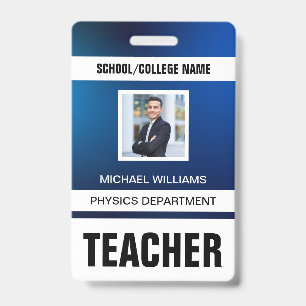 Minimalist Modern Teacher ID Card Badge